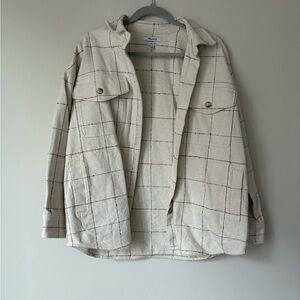 Madewell Beige Checkered Utility Jacket